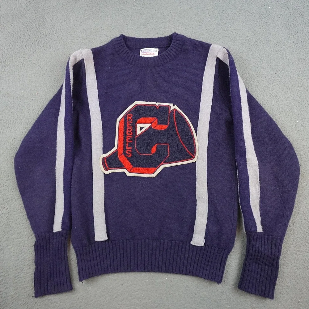 Vintage Columbine High School Rebels Sweater Pullover Adult 36 Small Varsity